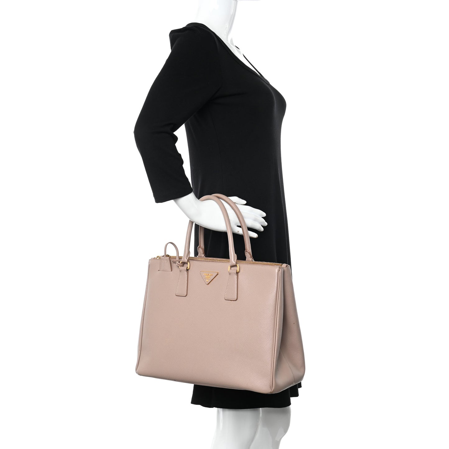 Saffiano Large Galleria Double Zip Tote Cammeo
