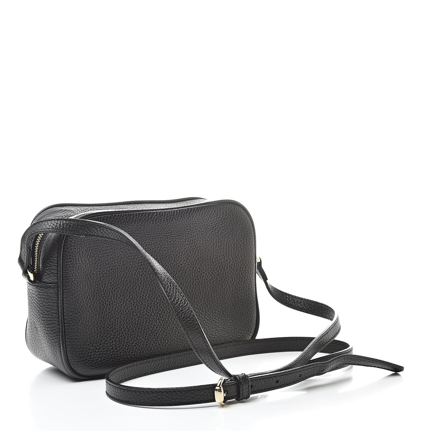 Pebbled Calfskin Small Soho Disco Bag Black