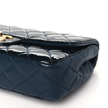 Chanel Patent Goatskin Quilted Small CC Eyelet Flap Blue 10 of 12