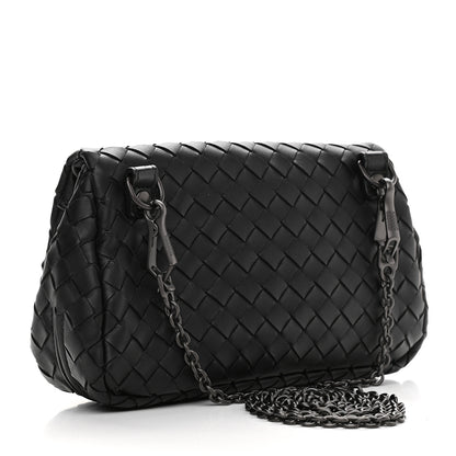 Bottega Veneta Nappa Intrecciato Mini Chain Messenger Black 3 of 8