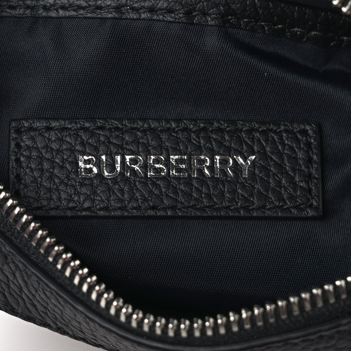 Pebbled Calfskin Logo Embossed Thornton Messenger Bag Black