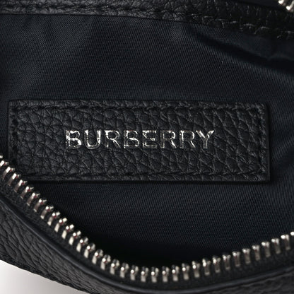 Burberry Pebbled Calfskin Logo Embossed Thornton Messenger Bag Black 6 of 8
