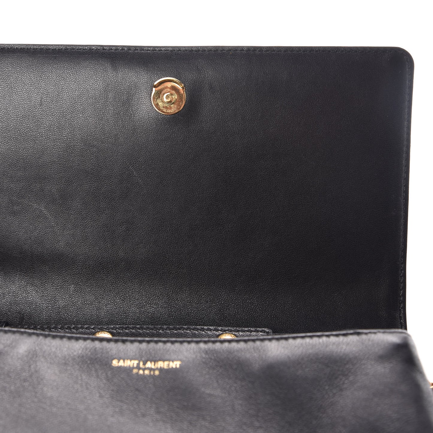 Lambskin Diamond Quilted Monogram Angie Chain Bag Black