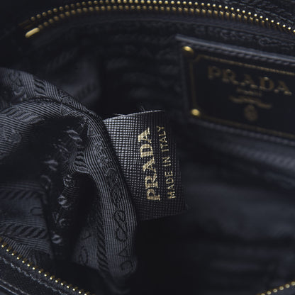 Prada Tessuto Nylon Saffiano Jacquard Logo Crossbody Bag Black 7 of 10