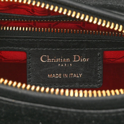 Christian Dior Lambskin Cannage Medium Lady Dior Black 6 of 10