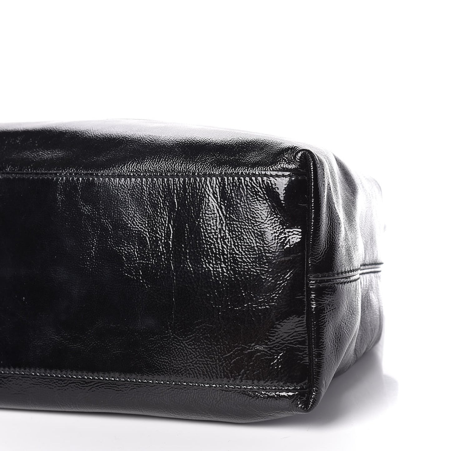 Patent Medium Soho Chain Shoulder Bag Black
