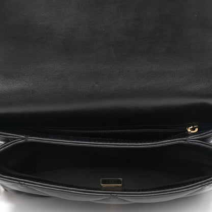 Chanel Lambskin Quilted Chain Top Handle Flap Black 4 of 9
