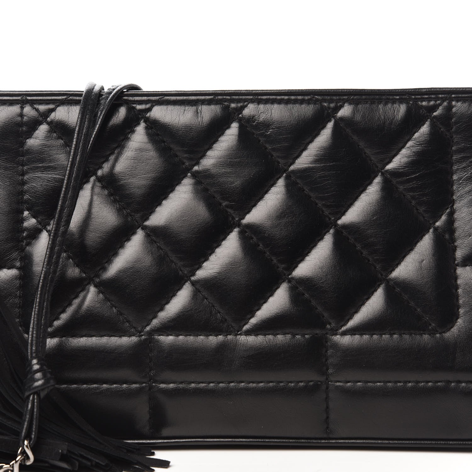Chanel Lambskin Quilted CC Tassel Shoulder Bag Black 10 of 10