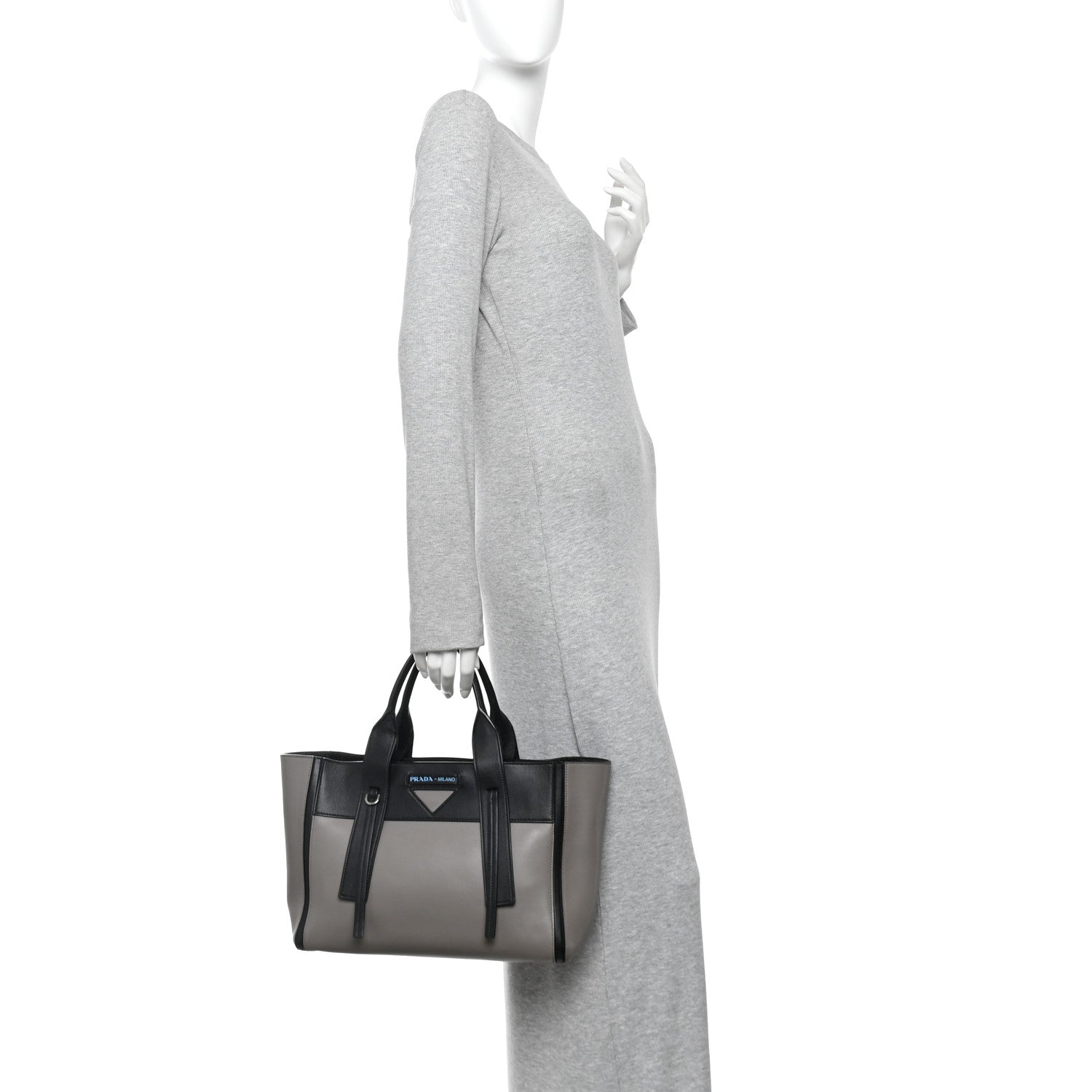 Prada Grace Lux Light Ouverture Large Tote Argilla Black 2 of 10