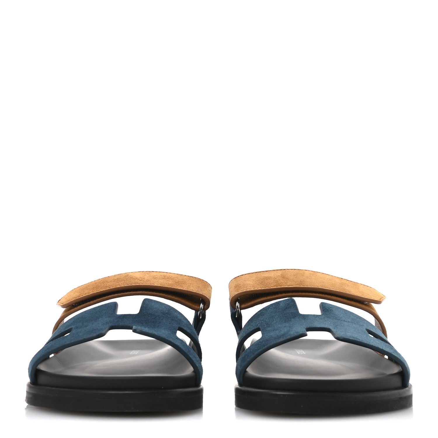 Hermes Suede Goatskin Womens Chypre Sandals 38.5 Vert Mousse Naturel 3 of 8