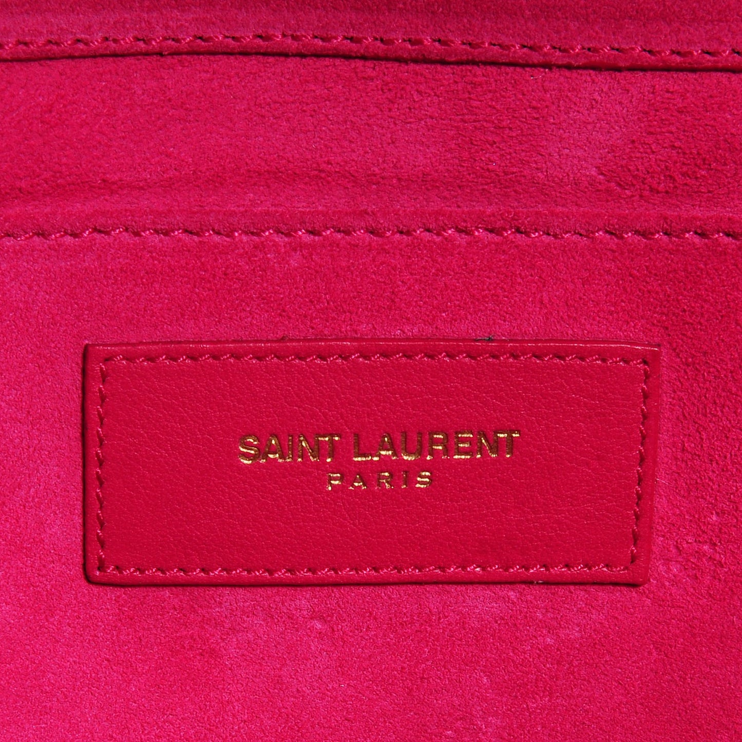 Calfskin Y Ligne Clutch Fuchsia