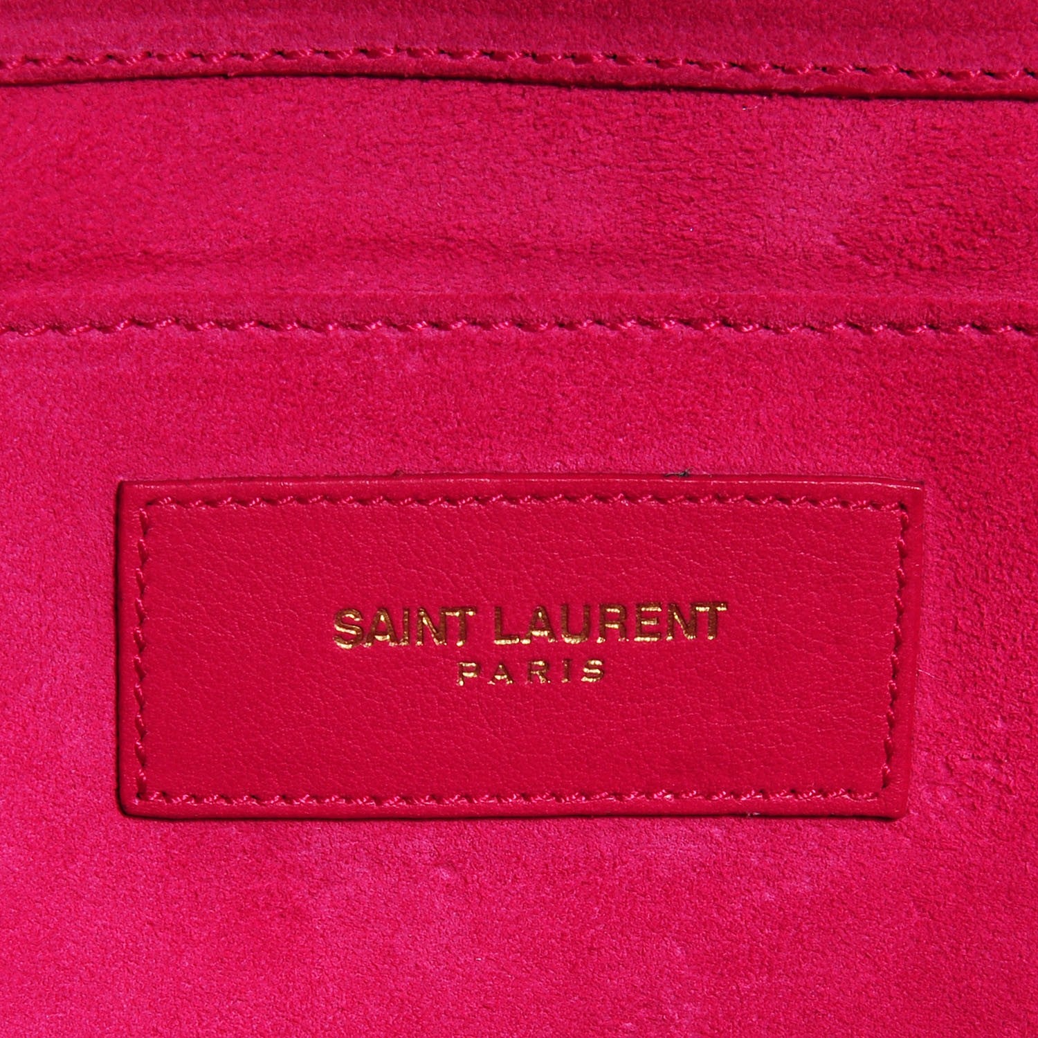 Saint Laurent Calfskin Y Ligne Clutch Fuchsia 5 of 7