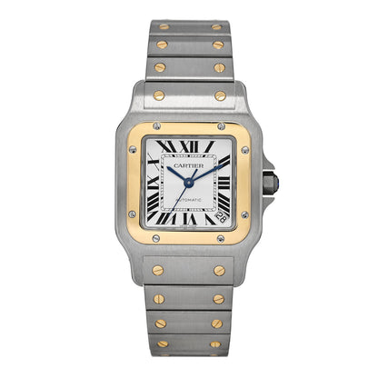 Cartier Stainless Steel 18K Yellow Gold 32mm Santos De Cartier Galbee Automatic Watch 1 of 5