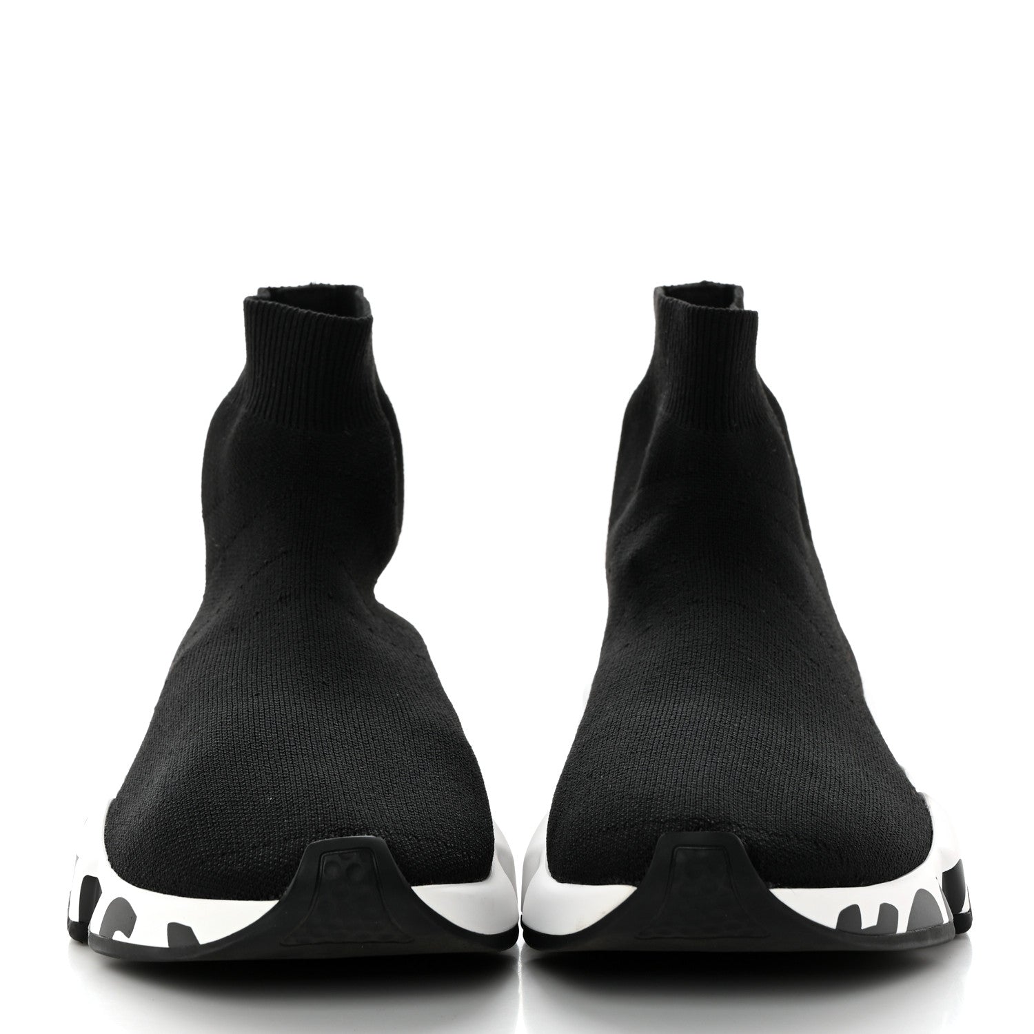 Balenciaga Neoprene Knit Womens Speed Graffiti Sneakers 38 Black White 2 of 9