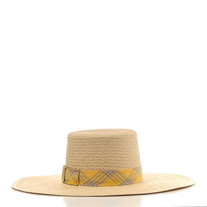 Hermes Straw Carlotta Panama Brisa Hat 57 Naturel Jaune 3 of 8