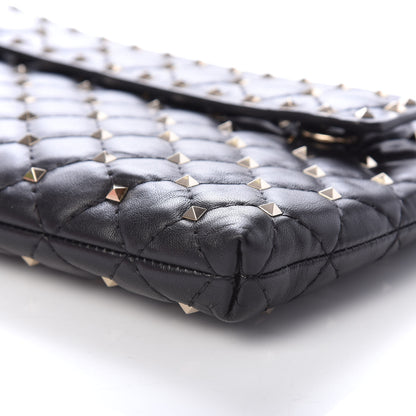 Valentino Garavani Nappa Rockstud Spike Side Slip Zip Clutch Black 8 of 8