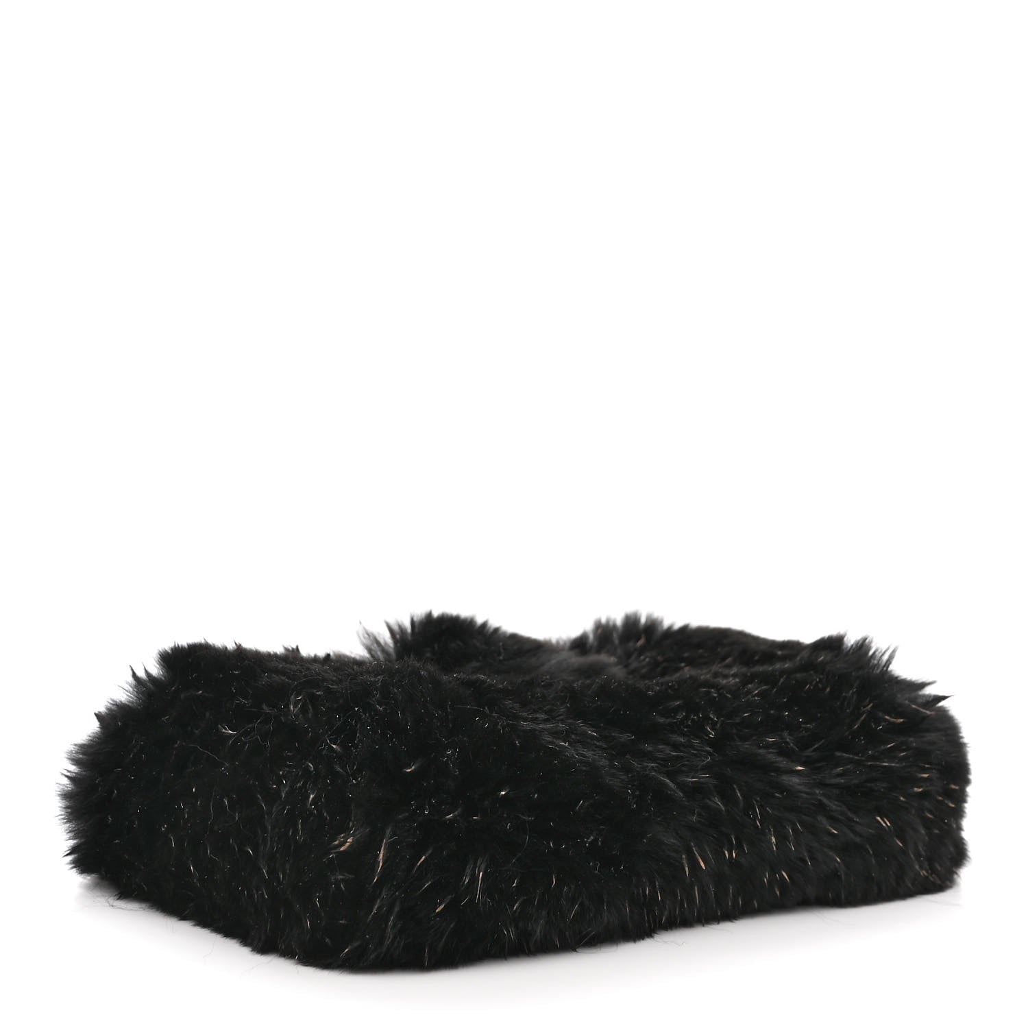 Chanel Rabbit Fur Small Clutch With Chain Black 4 of 10