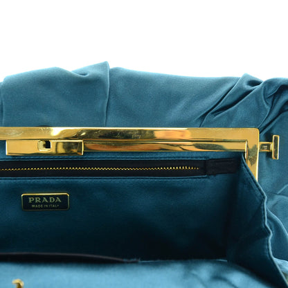 Prada Satin Frame Evening Bag Turchese 7 of 8