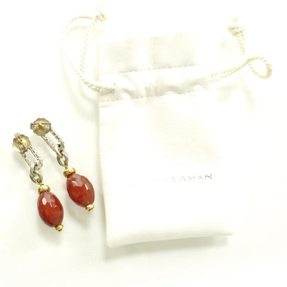 David Yurman 18k Gold and Sterling Silver Carnelian Bijoux Drop Earrings 2 of 4