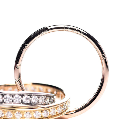 Cartier 18K Pink Yellow White Gold Diamond Trinity Ring 51 5.75 5 of 6