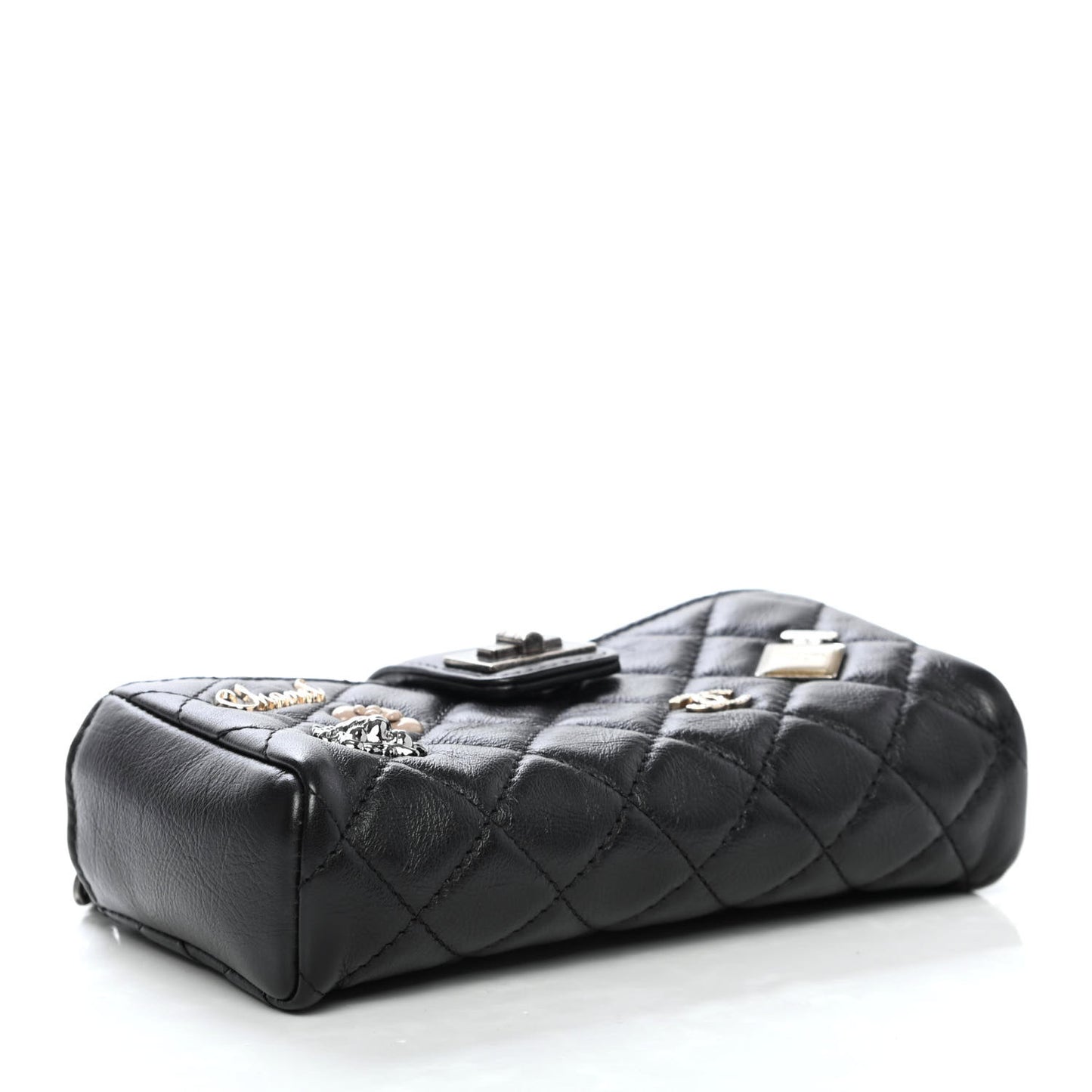 Aged Calfskin Lucky Charms 2.55 Reissue Mini Clutch With Chain Black