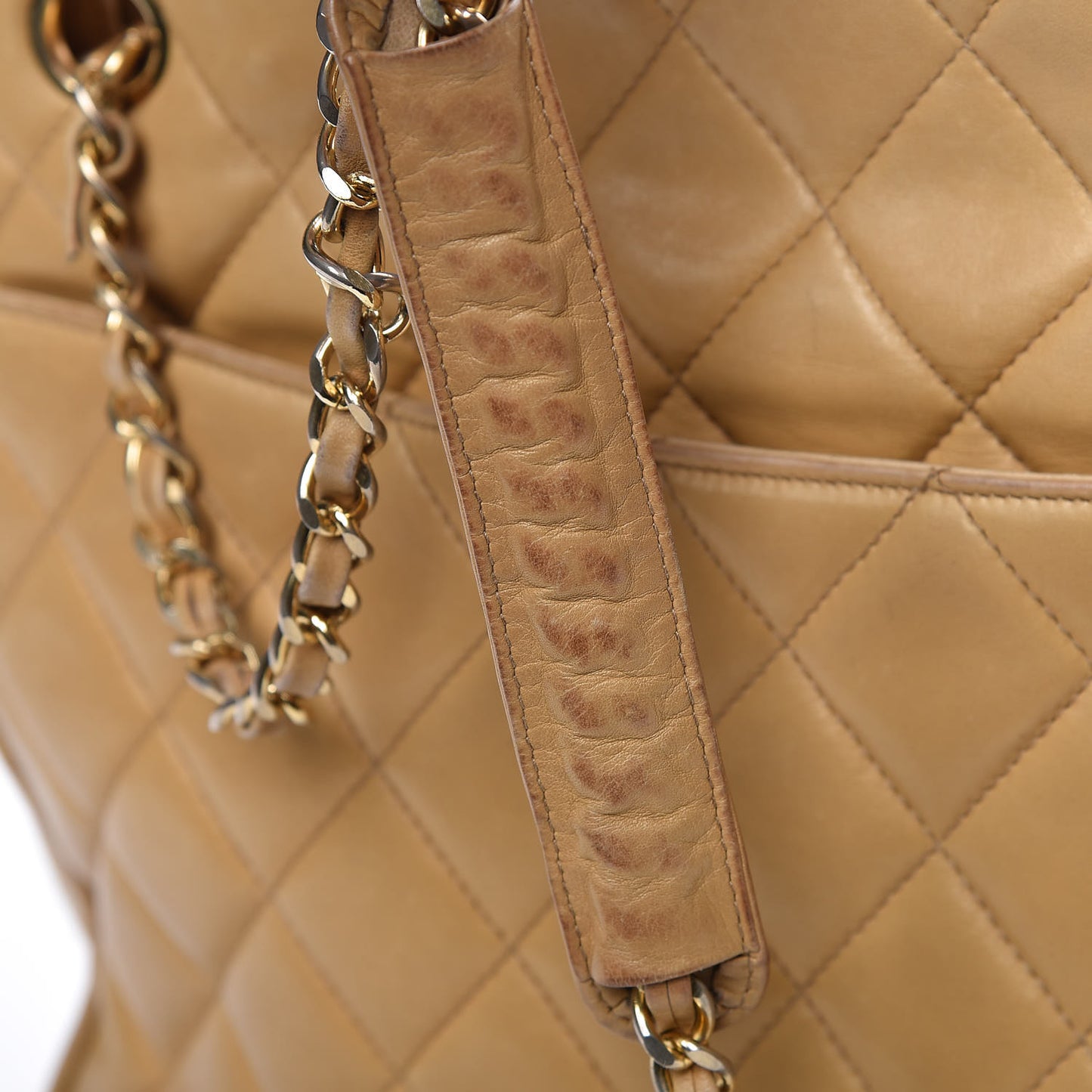 Lambskin Quilted Tote Beige