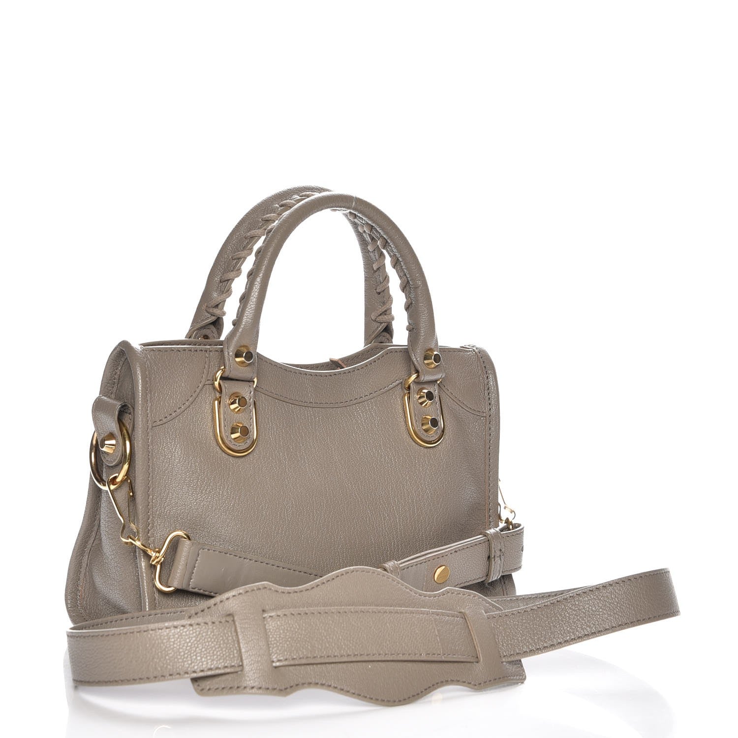 Balenciaga Chevre Gold Metallic Edge Hardware Mini City Gris Taupe 4 of 8