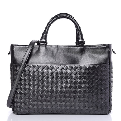 Bottega Veneta Metallic Grosgrain Intrecciato Tote Argento Ossidato 1 of 10