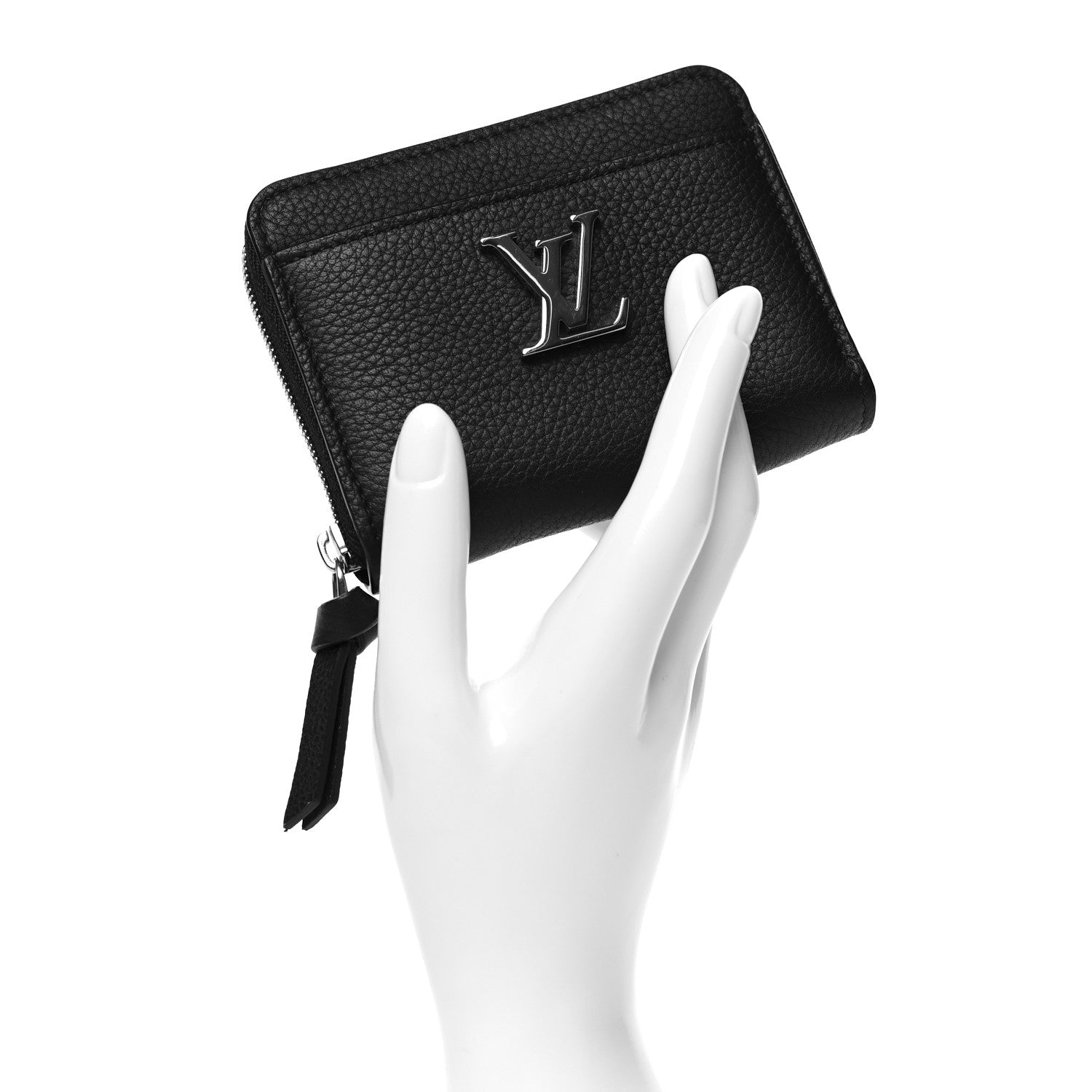 Louis Vuitton Calfskin Lockme Zippy Coin Purse Black 2 of 8