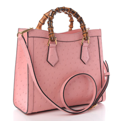 Gucci Ostrich Small Diana Tote Wild Rose Fuxia Fluo 3 of 9