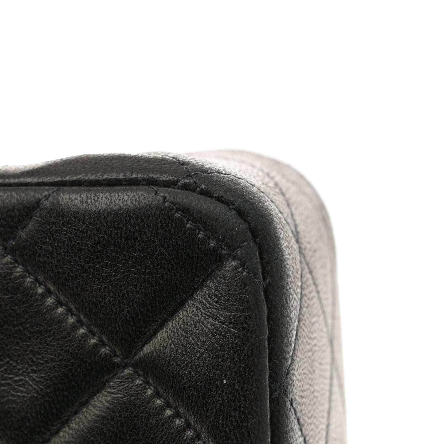Lambskin Quilted Medium Double Flap Black