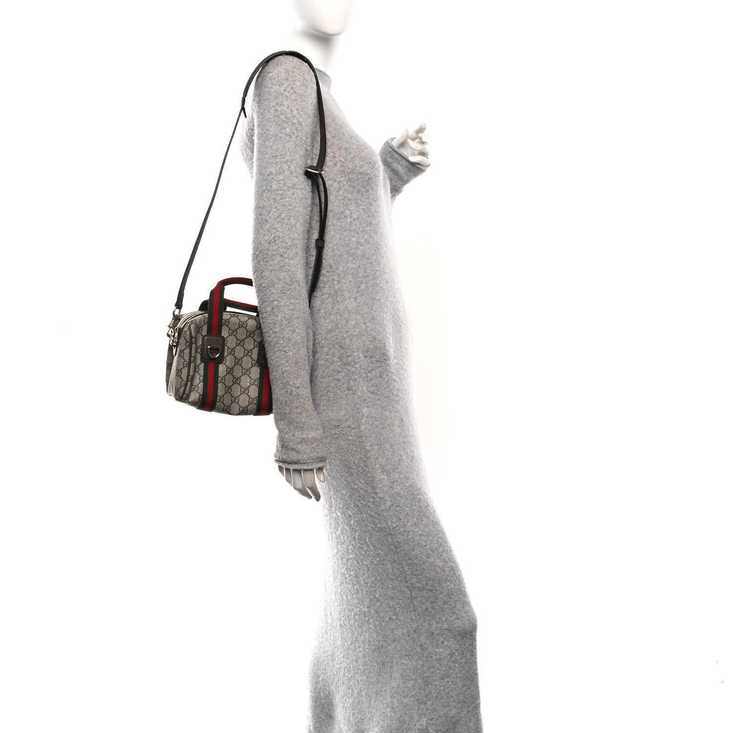 Gucci GG Supreme Web Mini GG Top Handle Bag Beige Ebony New Acero 2 of 11
