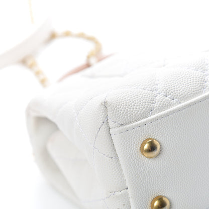 Chanel Caviar Lizard Quilted Mini Coco Handle Flap White 11 of 15