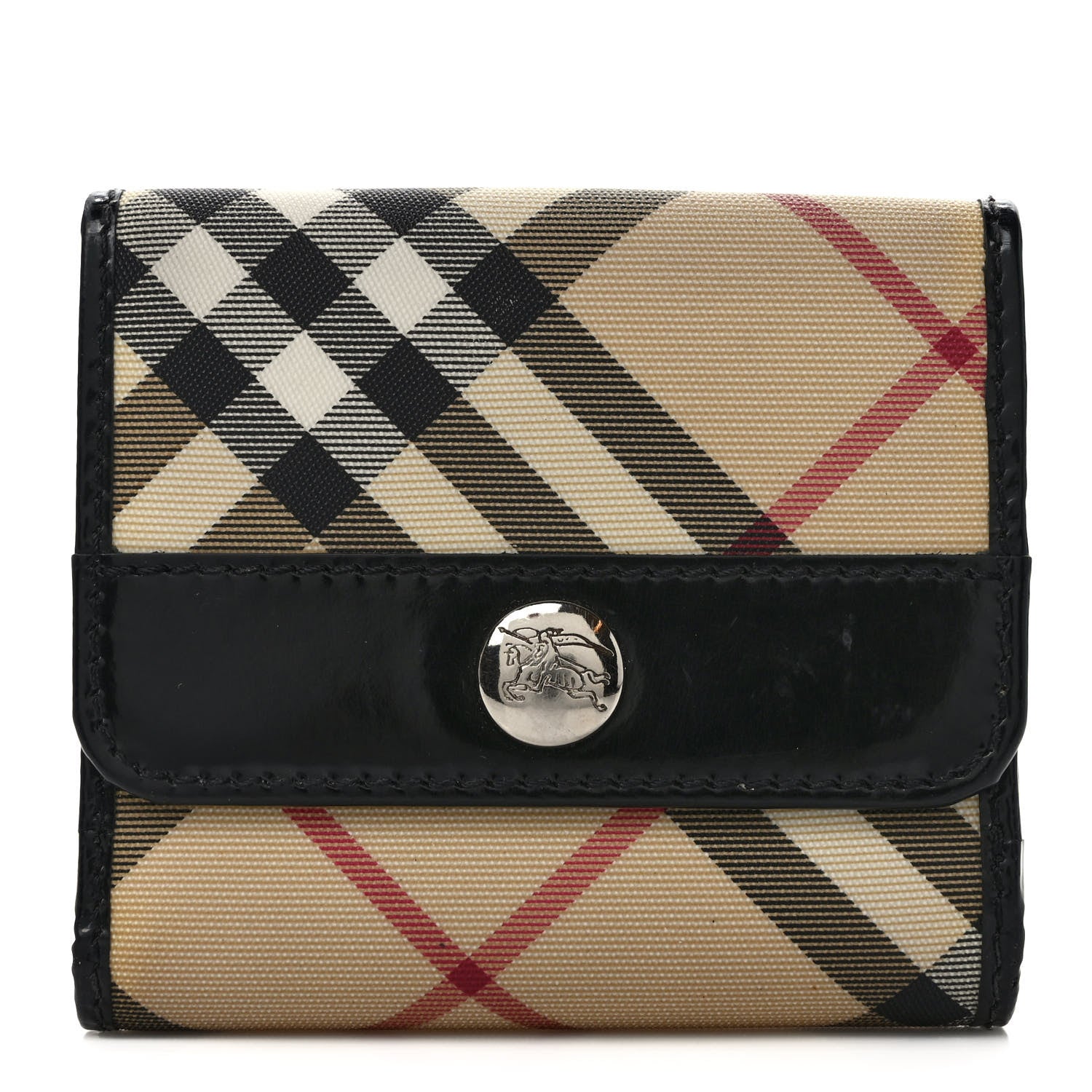 Burberry Nova Check Compact Wallet Black 1 of 9