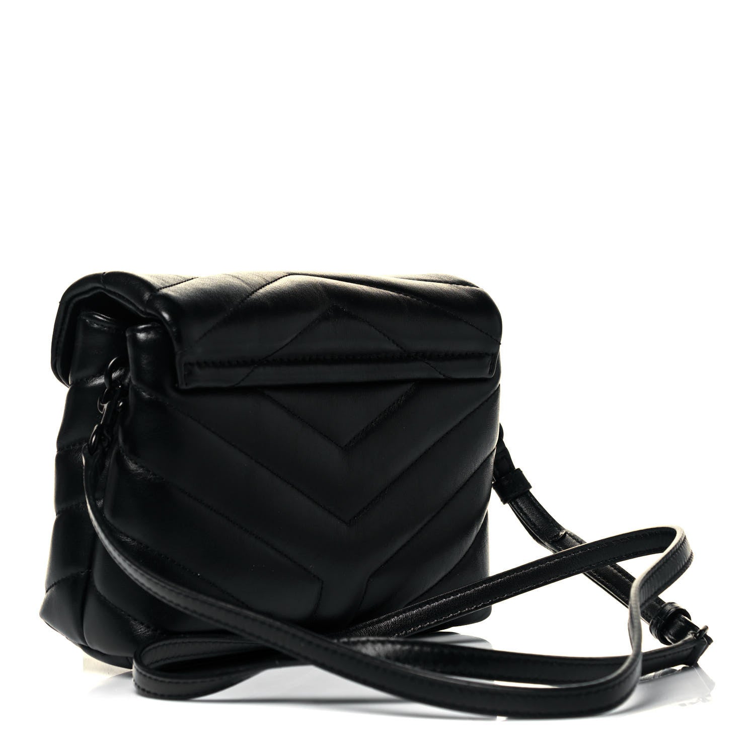Saint Laurent Calfskin Y Quilted Monogram Toy Loulou Crossbody Bag Black 3 of 9