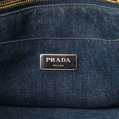 Prada Denim Logo Tote Avio 6 of 14
