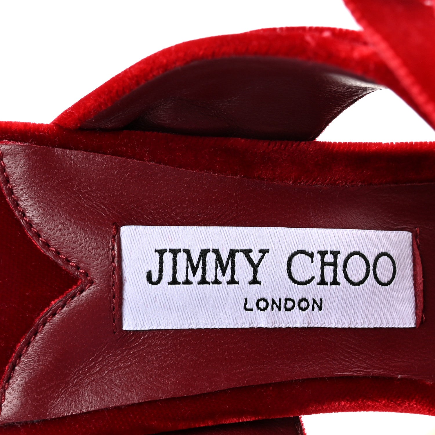 Jimmy Choo Velvet Bow Flaca 100 Sandals 38.5 Red 8 of 8
