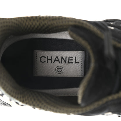 Chanel Suede Calfskin Embroidered CC Sneakers 40 Black 7 of 11