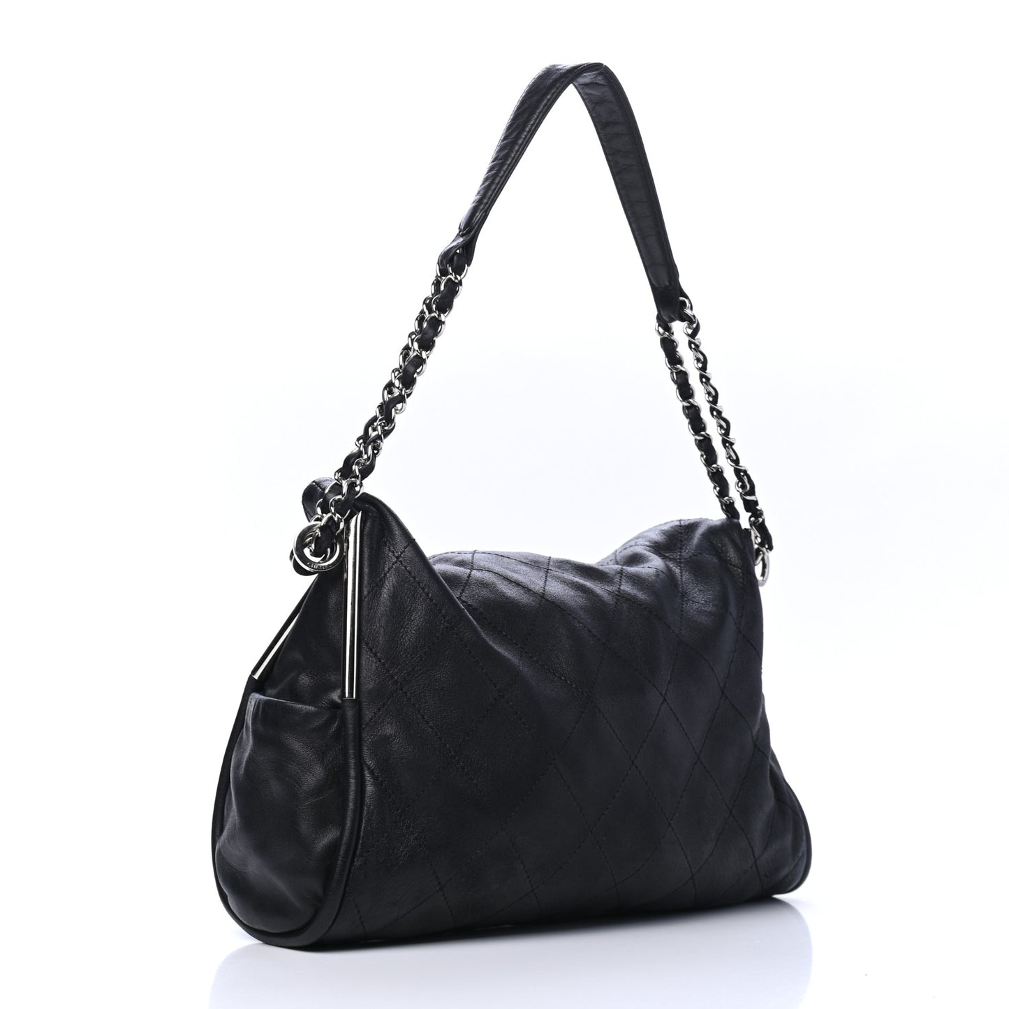 Lambskin Stitched Medium Ultimate Soft Tote Black