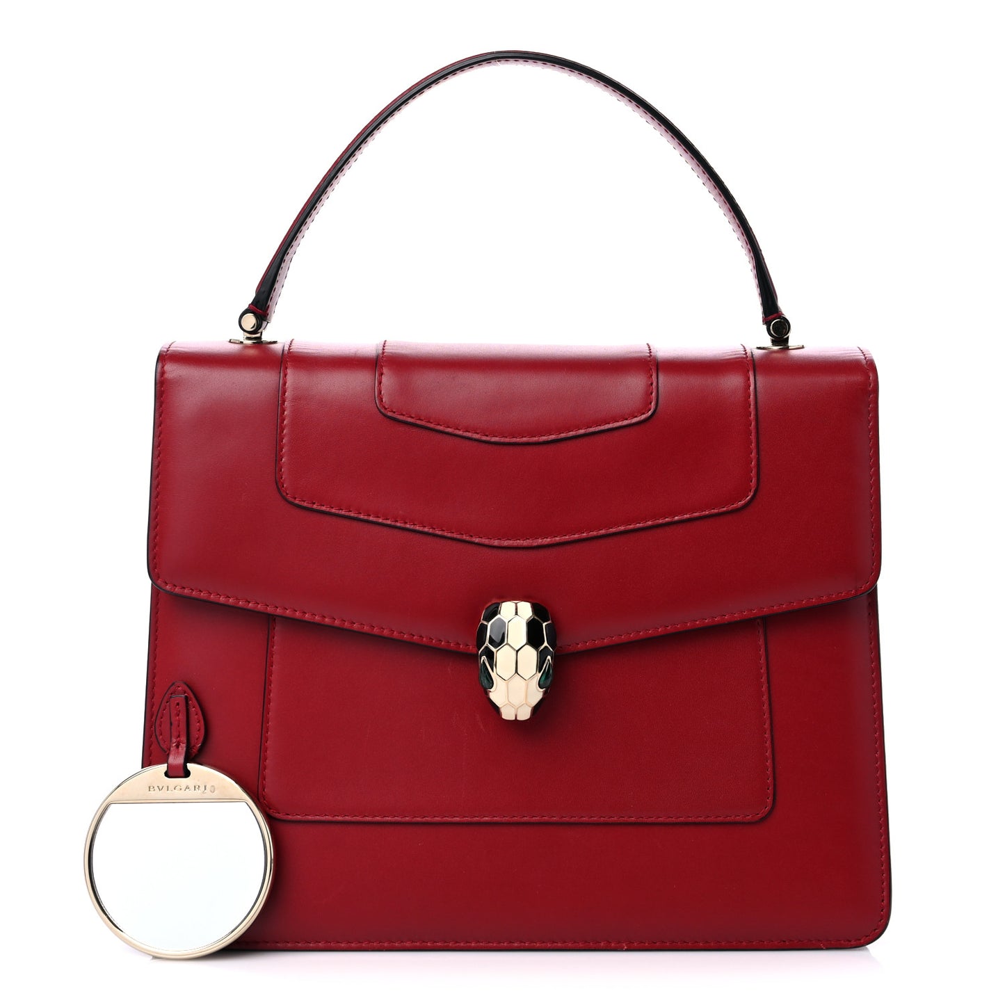 Calfskin Serpenti Forever Top Handle Red