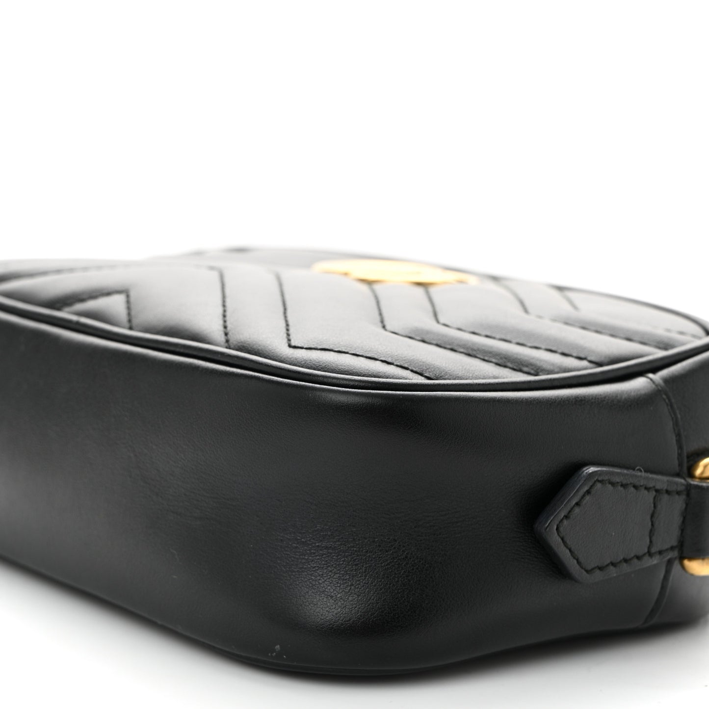 Calfskin Matelasse Mini GG Marmont Chain Shoulder Bag Black