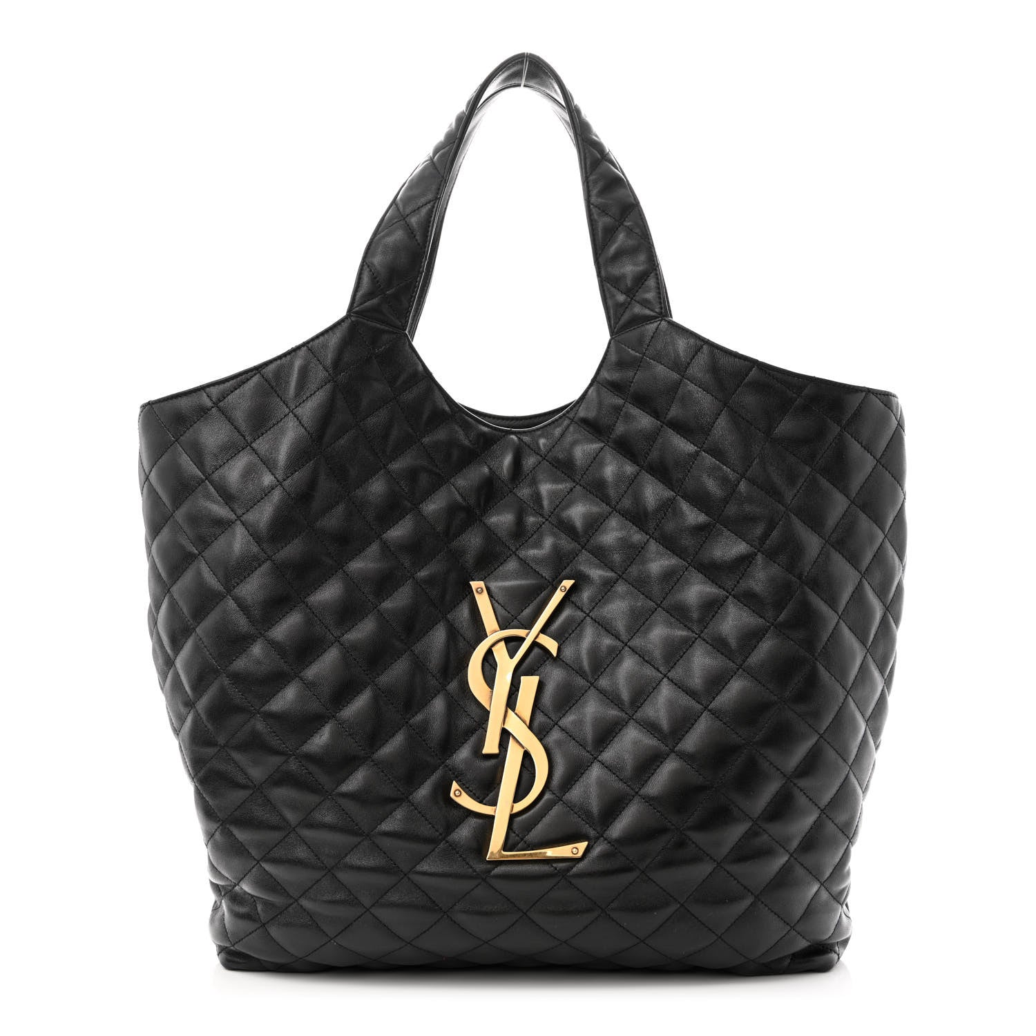 Saint Laurent Lambskin Quilted Maxi Icare Shopping Tote Black 3 of 12