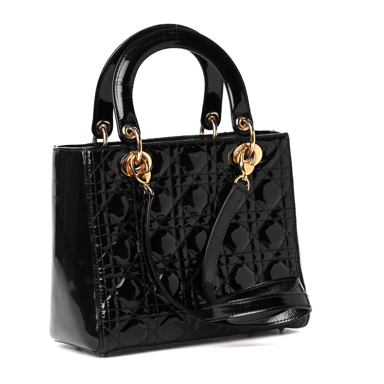 Christian Dior Patent Cannage Medium Lady Dior Black 2 of 6