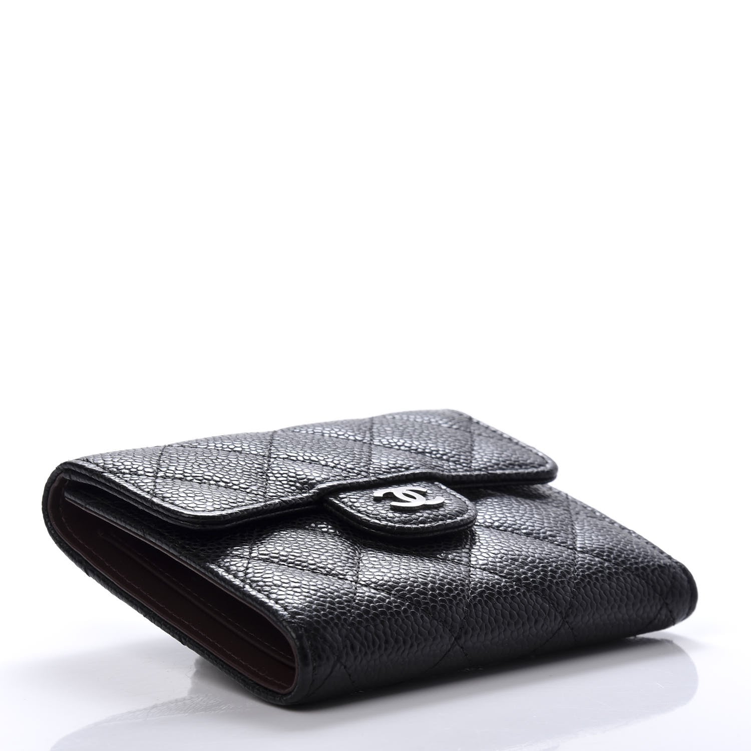 Chanel Caviar Quilted Compact Flap Wallet Black 4 of 7