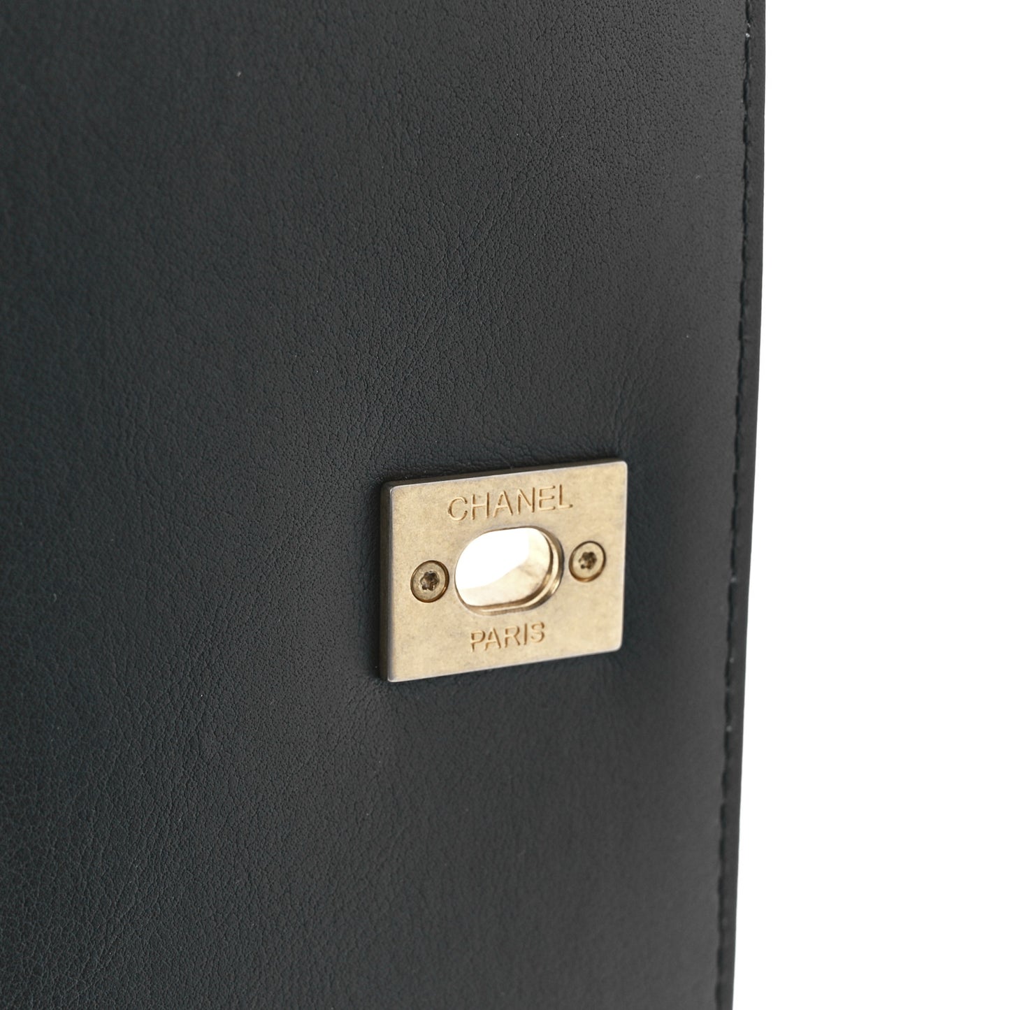 Aged Calfskin Chevron Quilted Small Coco Handle Flap Black