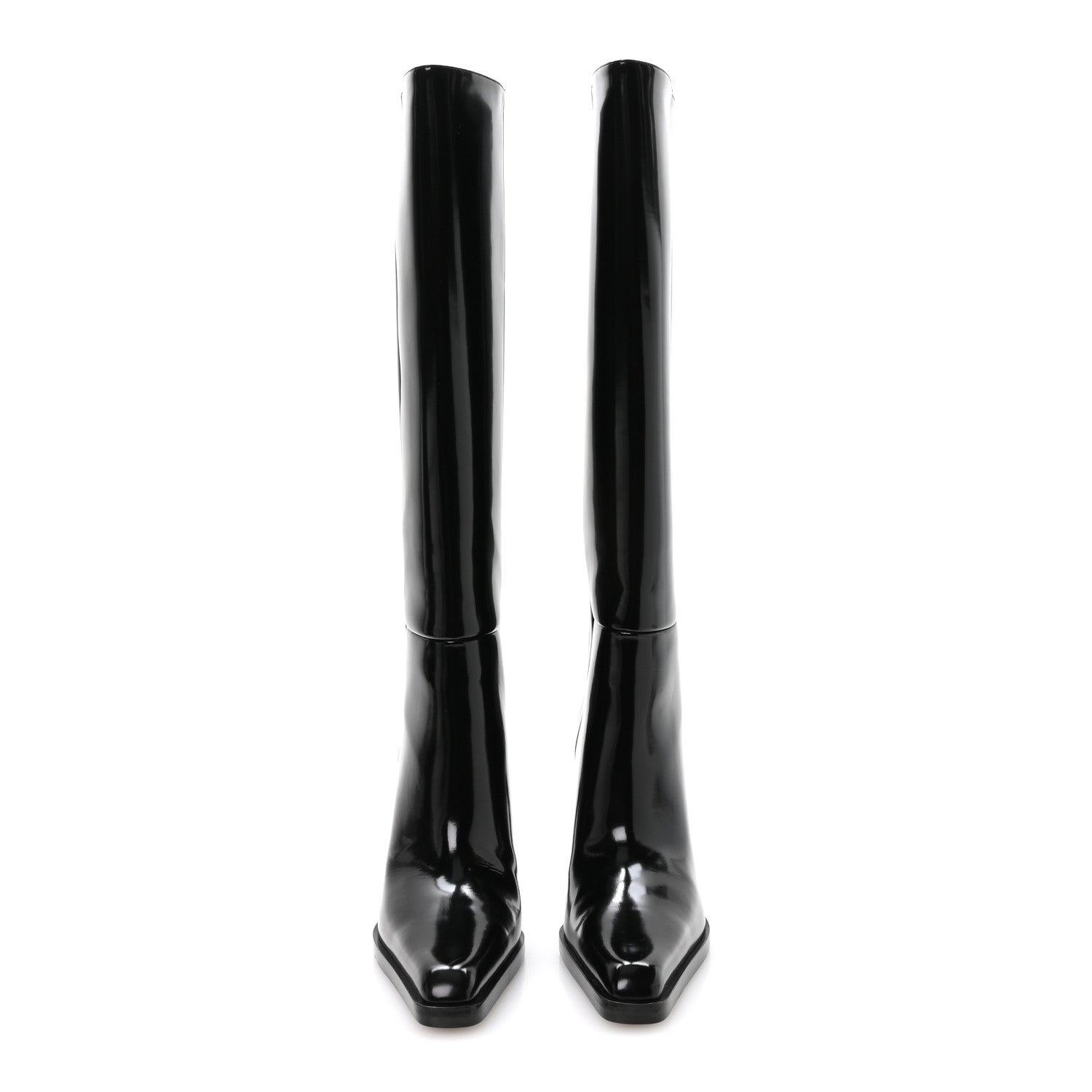 Saint Laurent Vitello Marilyn Nina 95 Knee High Boots 39 Black 2 of 8