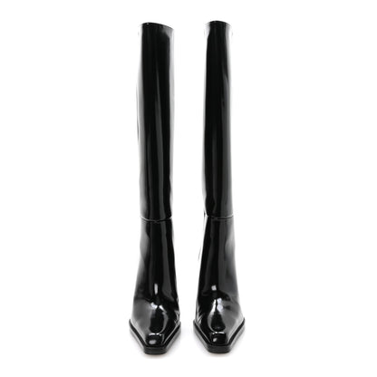 Saint Laurent Vitello Marilyn Nina 95 Knee High Boots 39 Black 2 of 8