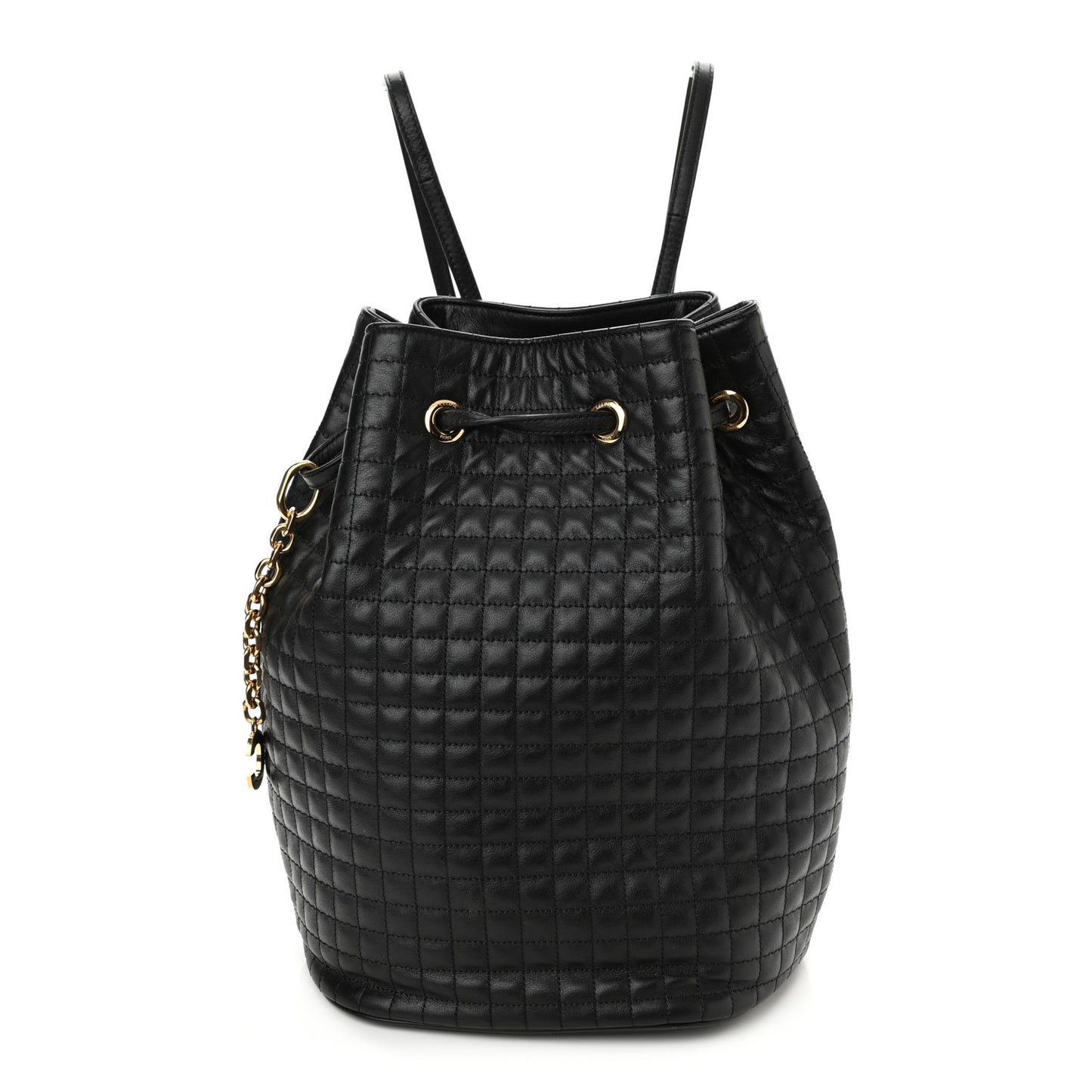 Calfskin Quilted Small C Backpack Black
