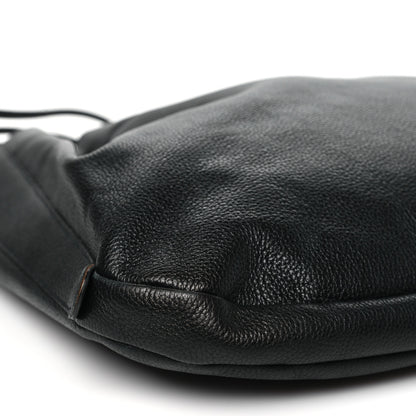 Delvaux Grained Calfskin Deux De Delvaux Bucket Bag Black 9 of 10