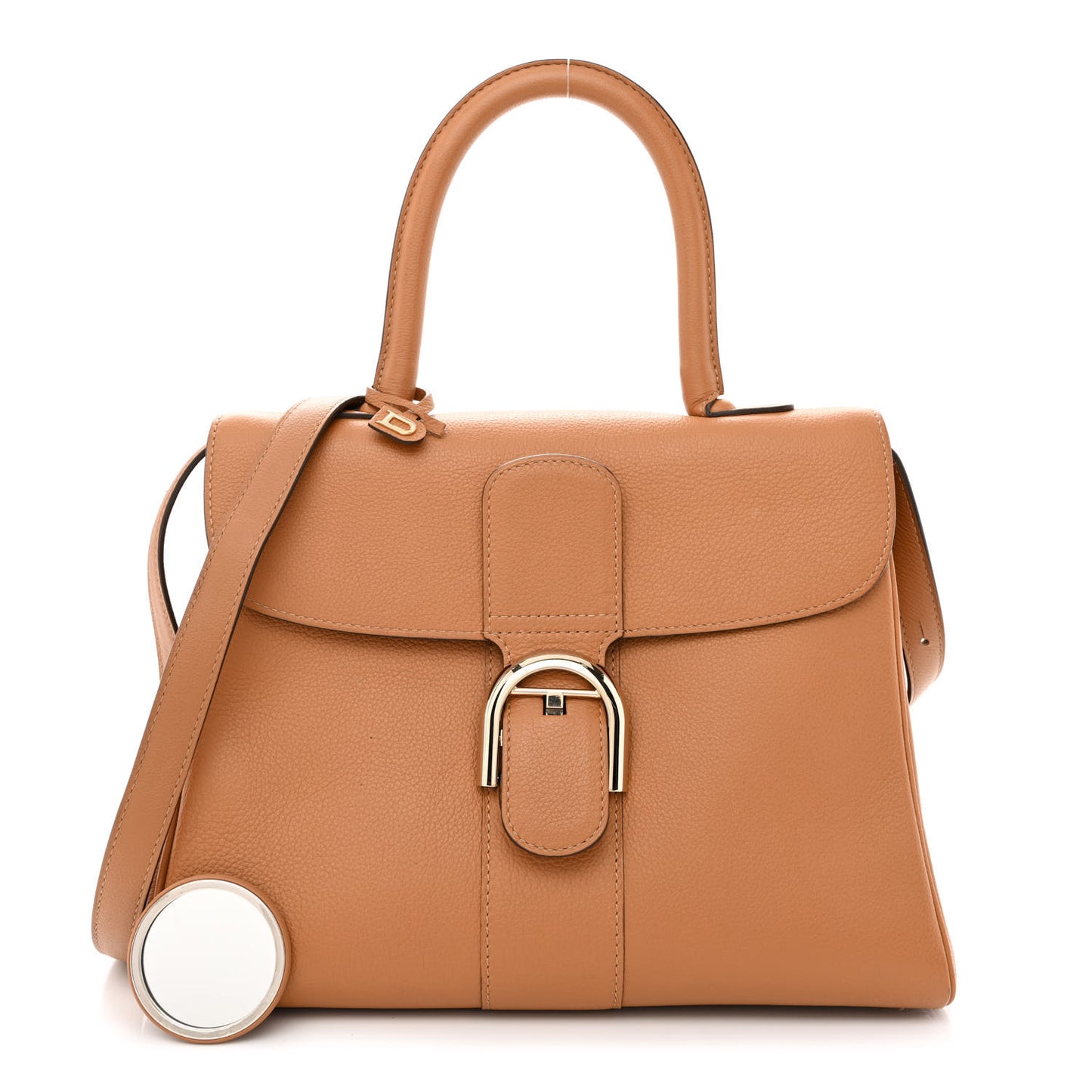 Grained Calfskin MM Brillant Satchel Natural